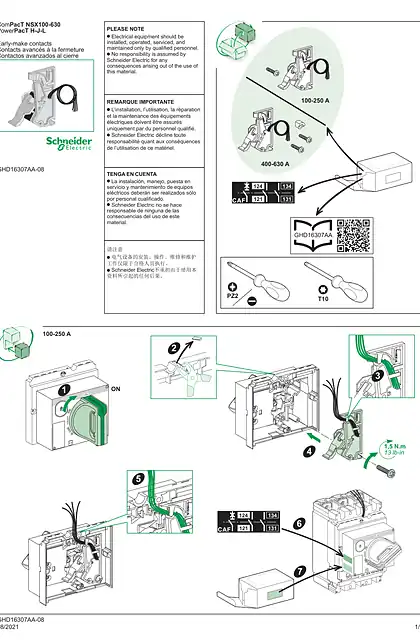 schneider施耐德Compact NSX Early-make contacts - 说明页